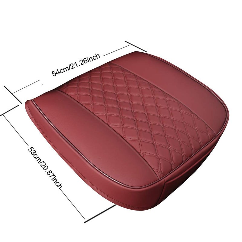 Black Panther 1 Piece PU Car Seat Cover Front Seat Protector Compatible with 90% Vehicles,Embroidery,Anti-Slip & Full Wrapping Bottom W55cm*D54cm(21.65''*21.26'') (1Piece,Burgundy) - Image 3